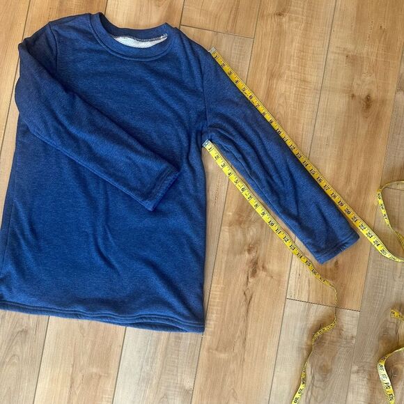 Womens Cozy Fleece Lined Long Sleeve Pajama Lounge Top Blue Small - Picture 6 of 9